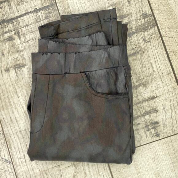 Sophyline Paris Dark Metallic Black Grey Camo Jeggings Leggings  Medium - Picture 1 of 10